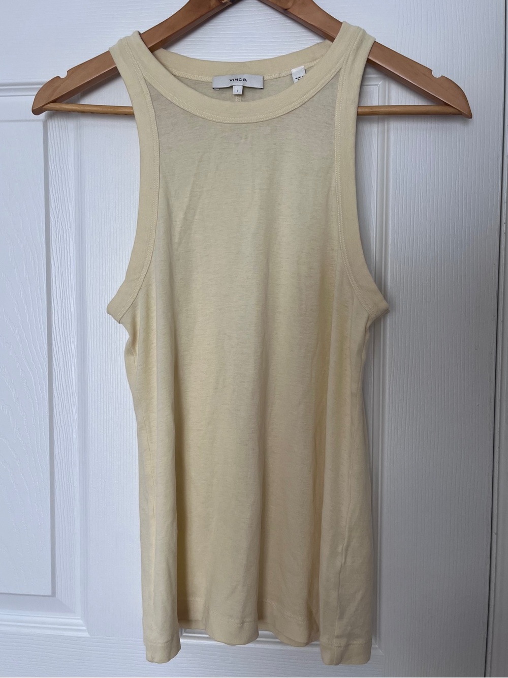 Vince Pale Yellow Racerback Tank Top